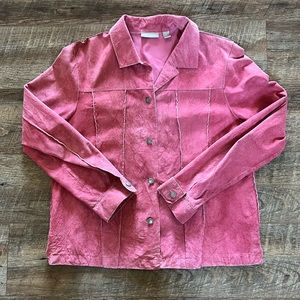 Nordstrom leather jacket button up 100% leather